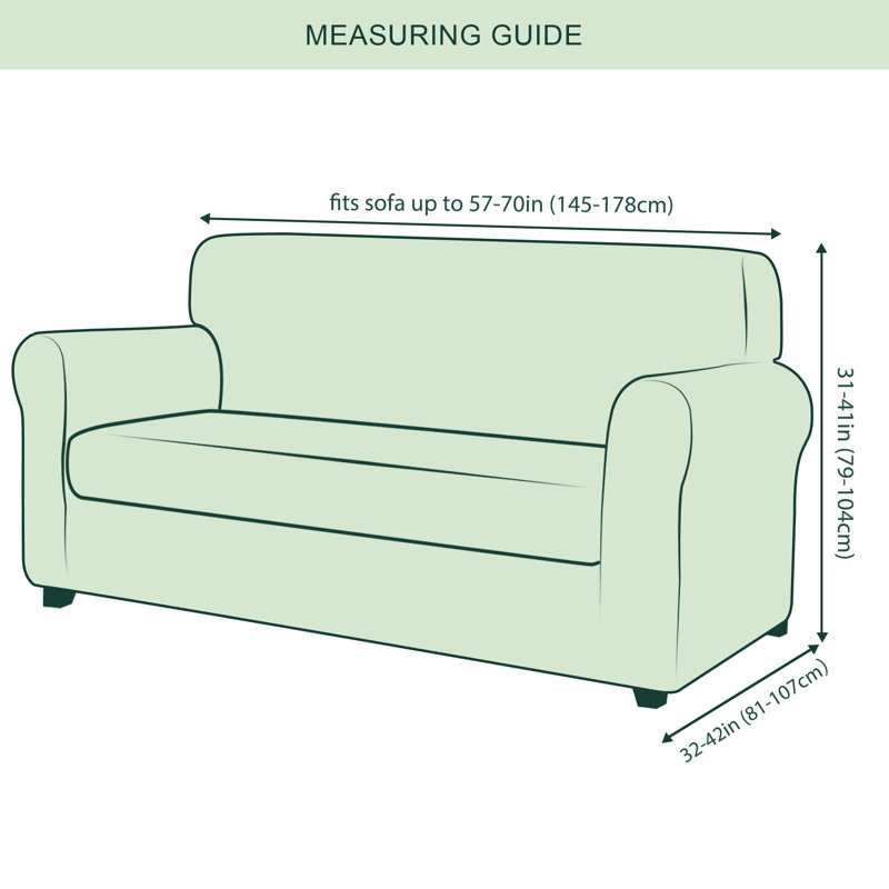 Red Barrel Studio® Jacquard Box Cushion Sofa Slipcover & Reviews Wayfair